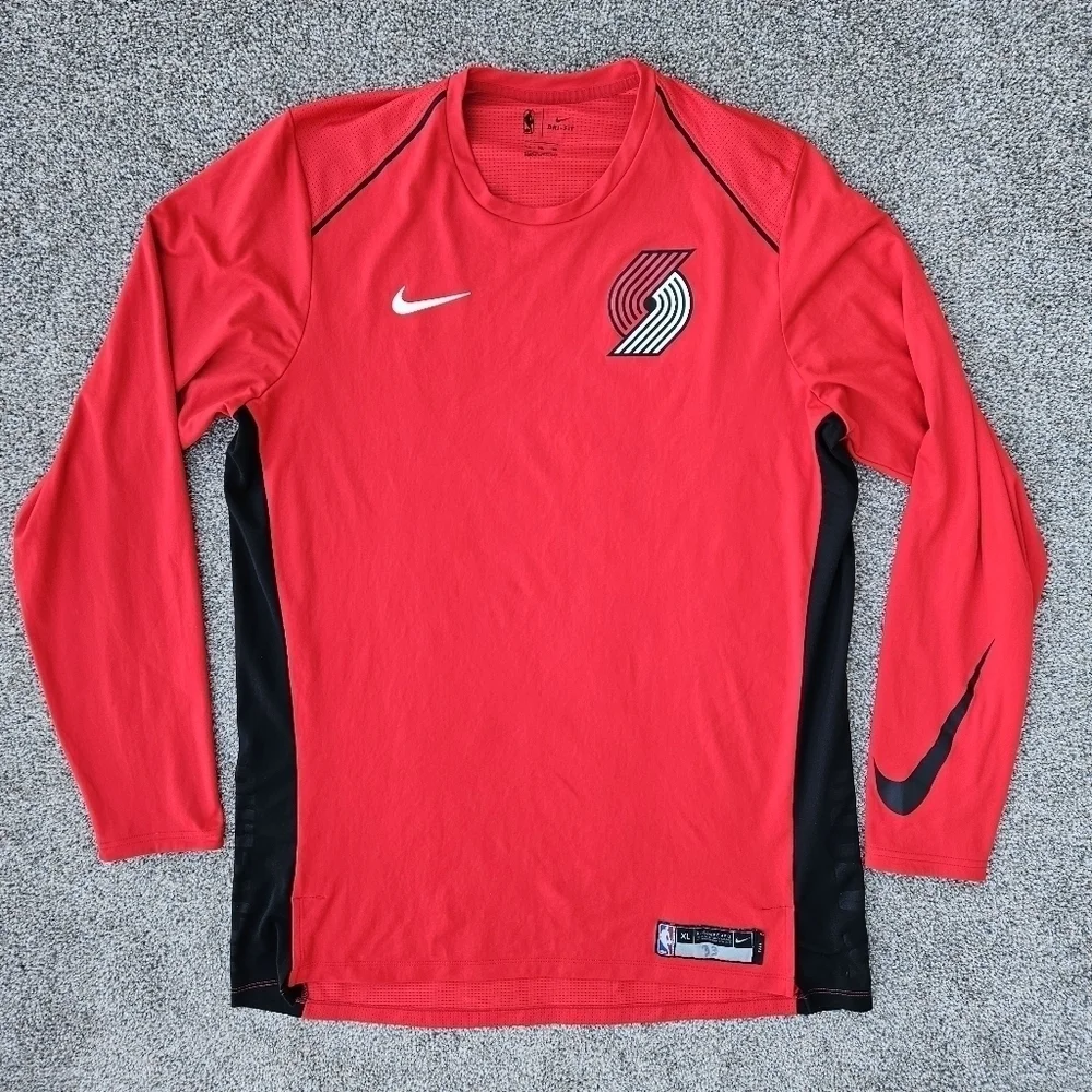 Nike Portland Trail Blazers Red Elite Shooter Performance Long Sleeve TShirt XLT